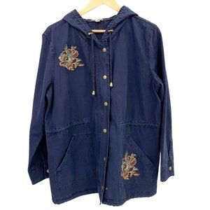 Tribal Jeans 100% Cotton Light Jacket with Floral Applique